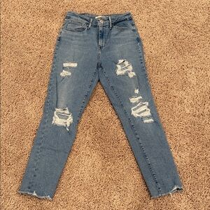 Stylish Distressed Blue Skinny Jeans